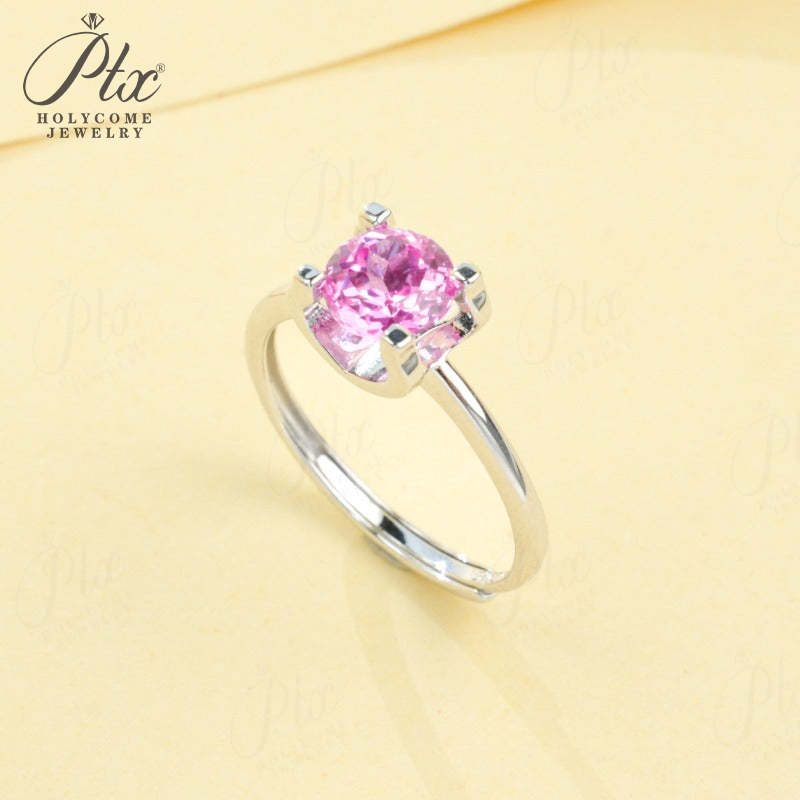 Round Lab-Grown Sapphire Ring — main, SKU GEM001