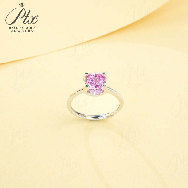 Round Lab-Grown Sapphire Ring — view 2, SKU GEM001