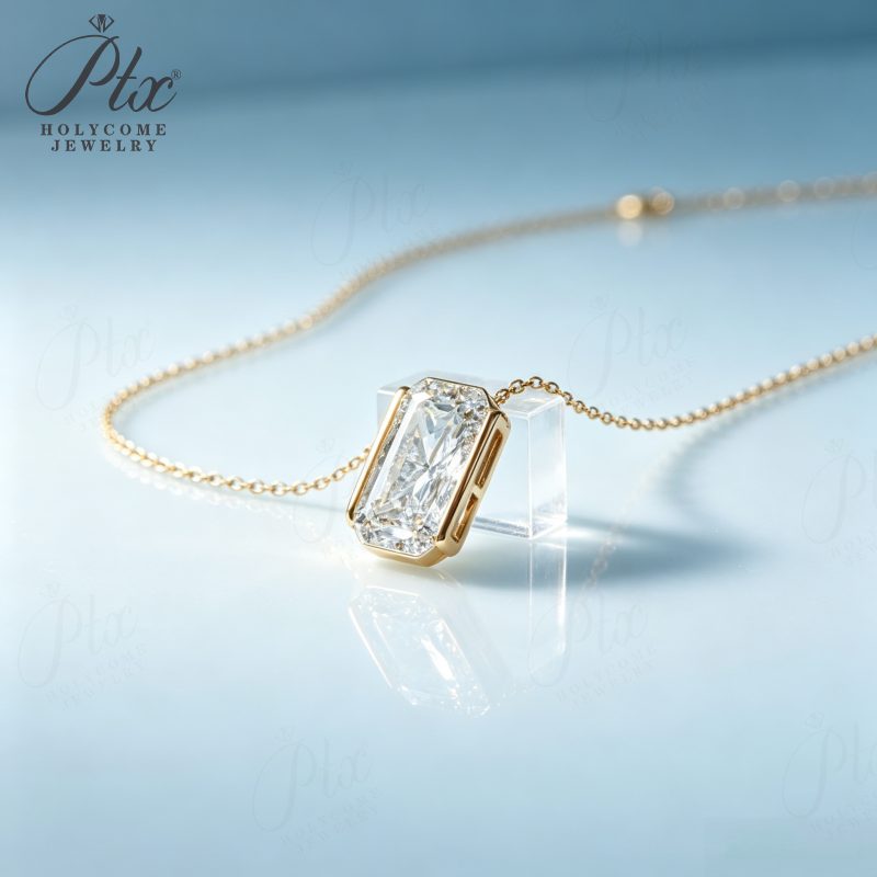 Radiant Lab-Grown Diamond Necklace, IGI Certified — view 2, SKU LGD002