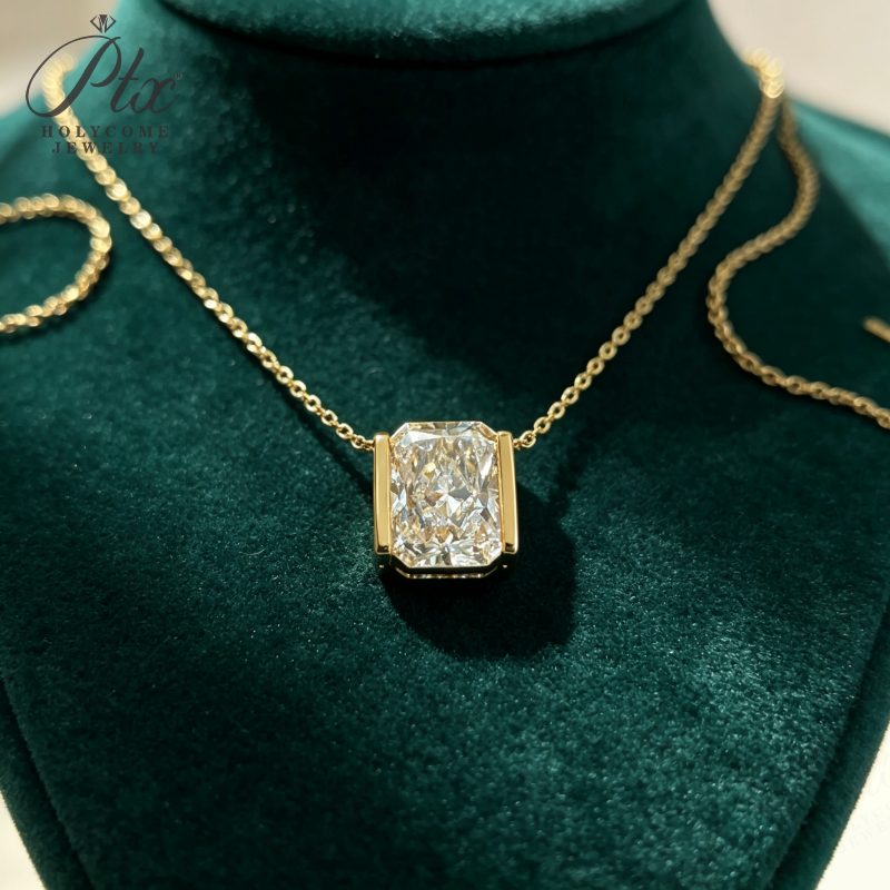 Radiant Lab-Grown Diamond Necklace, IGI Certified — view 3, SKU LGD002