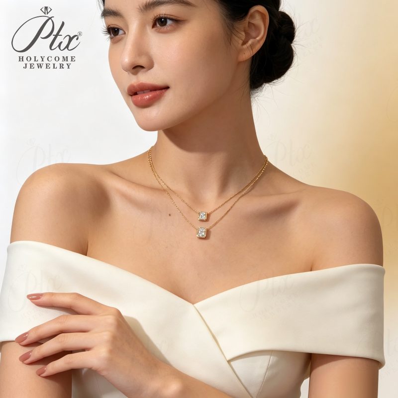 Radiant Lab-Grown Diamond Necklace, IGI Certified — view 5, SKU LGD002