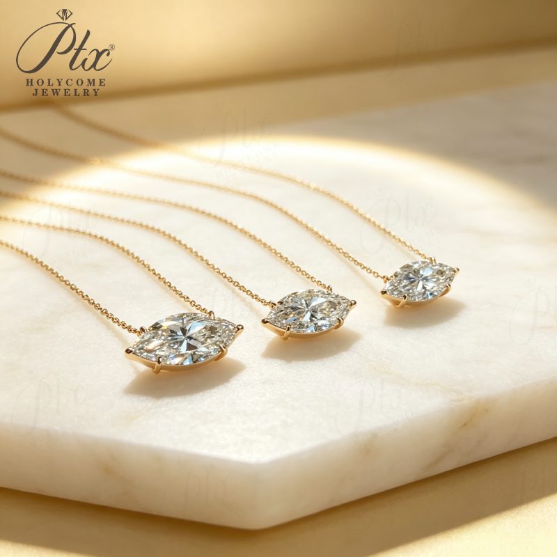 Marquise Lab-Grown Diamond Necklace, IGI Certified — main, SKU LGD003