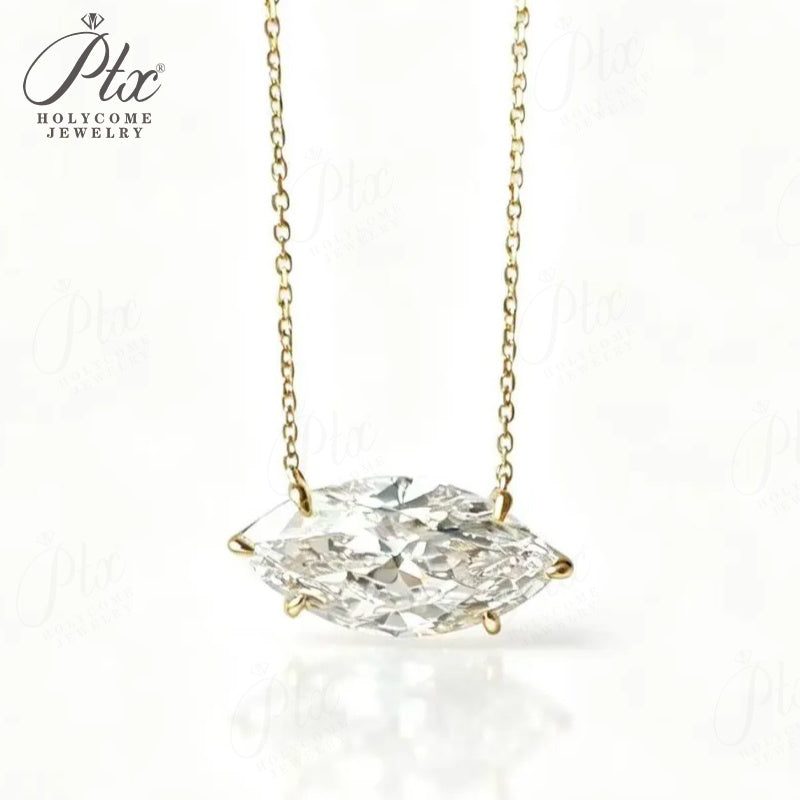 Marquise Lab-Grown Diamond Necklace, IGI Certified — view 3, SKU LGD003