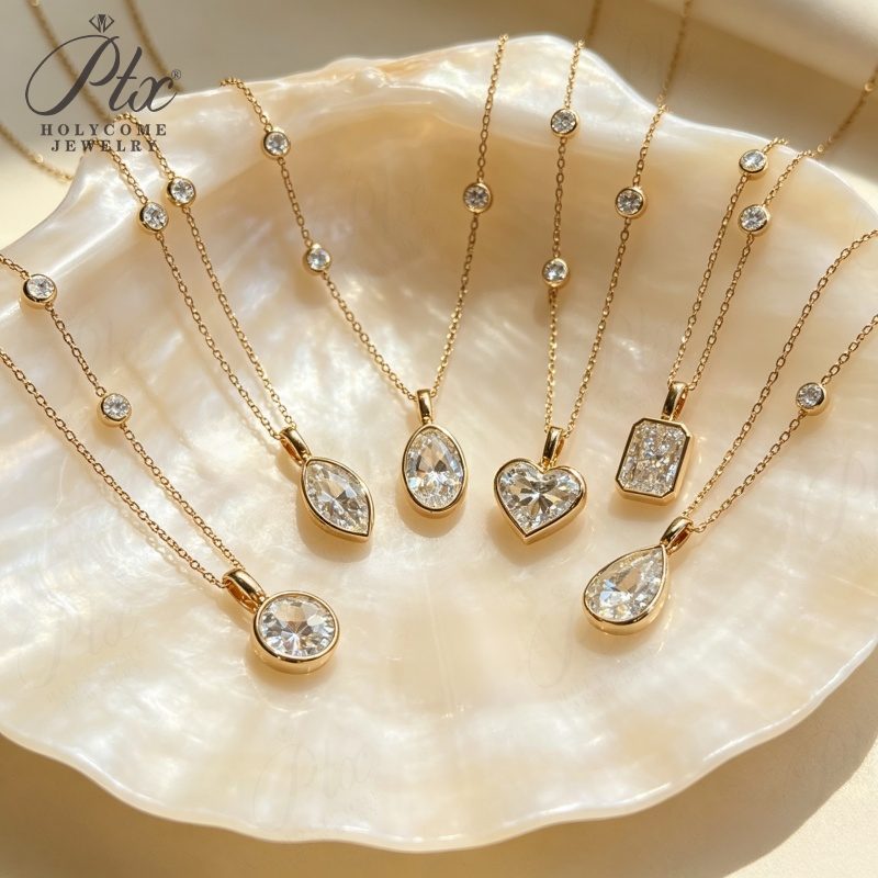 Round Heart Lab-Grown Diamond Necklace, IGI Certified — view 5, SKU LGD005