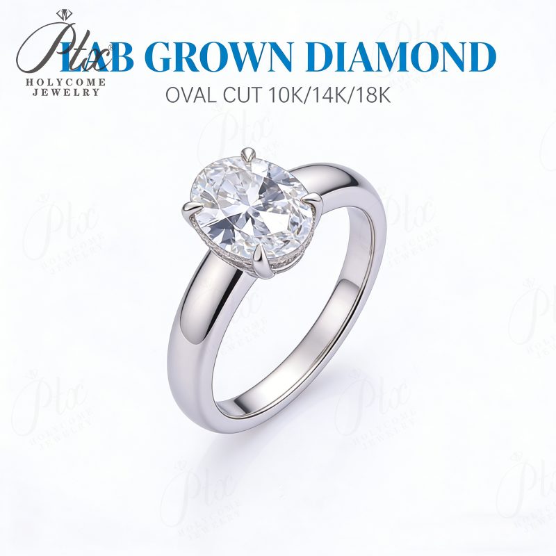 Round Lab-Grown Diamond Ring — Design 35 — view 2, SKU LGD013