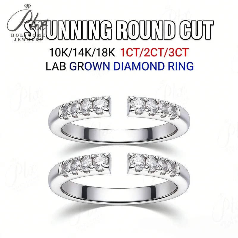 Round Lab-Grown Diamond Ring — Design 38 — view 4, SKU LGD016