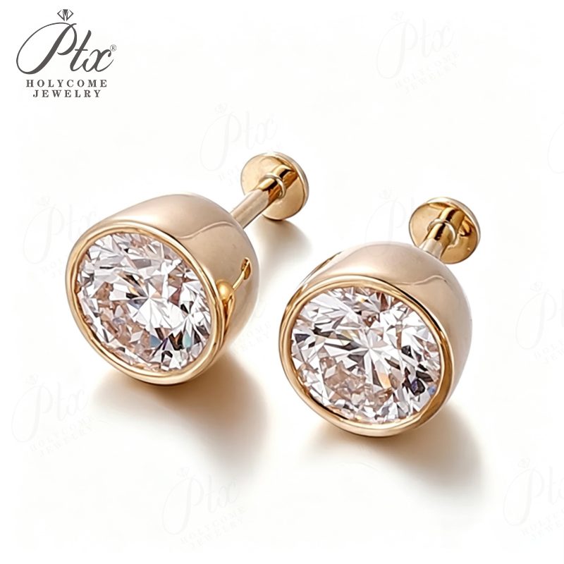0.5ct Round Lab-Grown Diamond Earrings — view 4, SKU LGD018