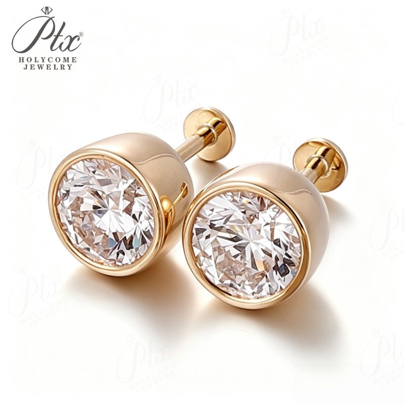 0.5ct Round Lab-Grown Diamond Earrings — view 5, SKU LGD018