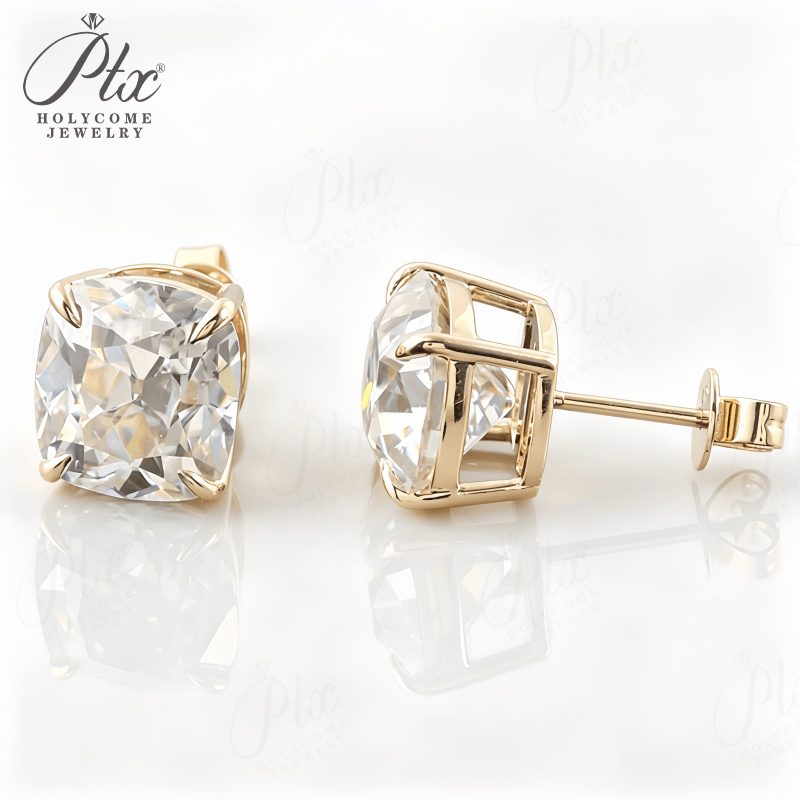 1ct Cushion Lab-Grown Diamond Earrings — view 2, SKU LGD020