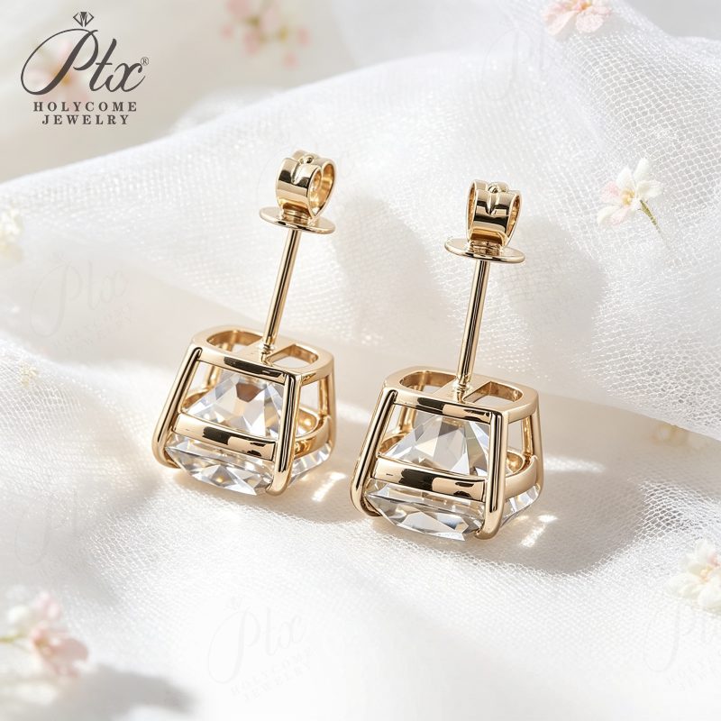 1ct Cushion Lab-Grown Diamond Earrings — view 5, SKU LGD020
