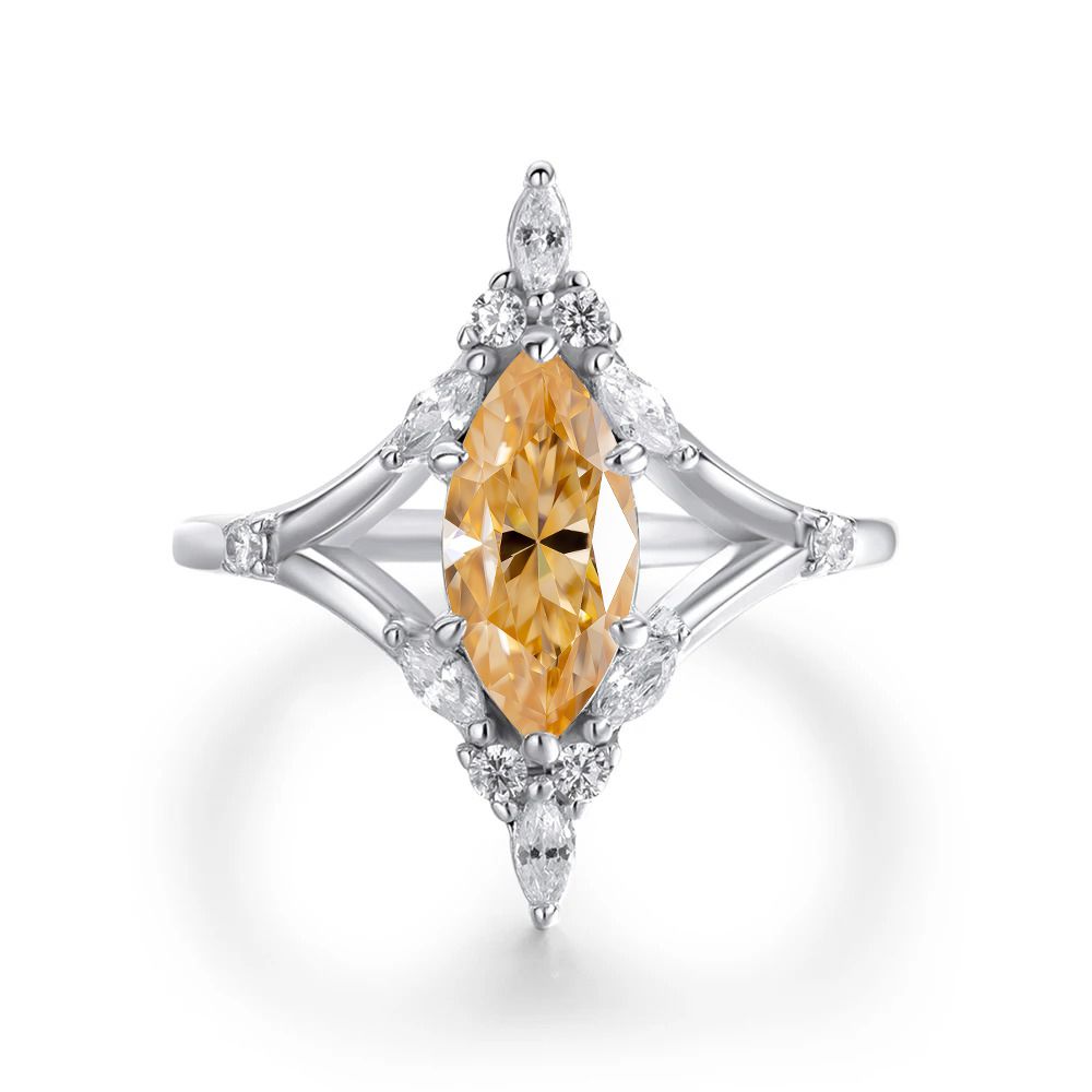 Multi Marquise Moissanite Cluster Ring — main, SKU MA156