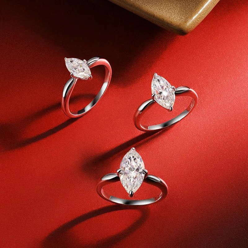 Single Marquise Solitaire Ring — view 2, SKU MA157