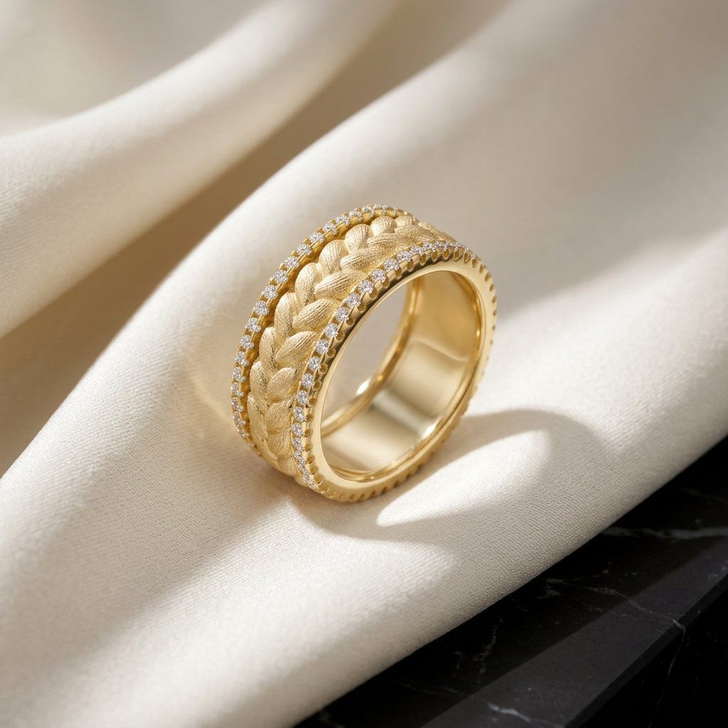 Wheat Leaf Marquise Ring — view 2, SKU MA191