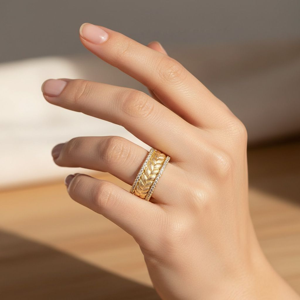 Wheat Leaf Marquise Ring — view 3, SKU MA191