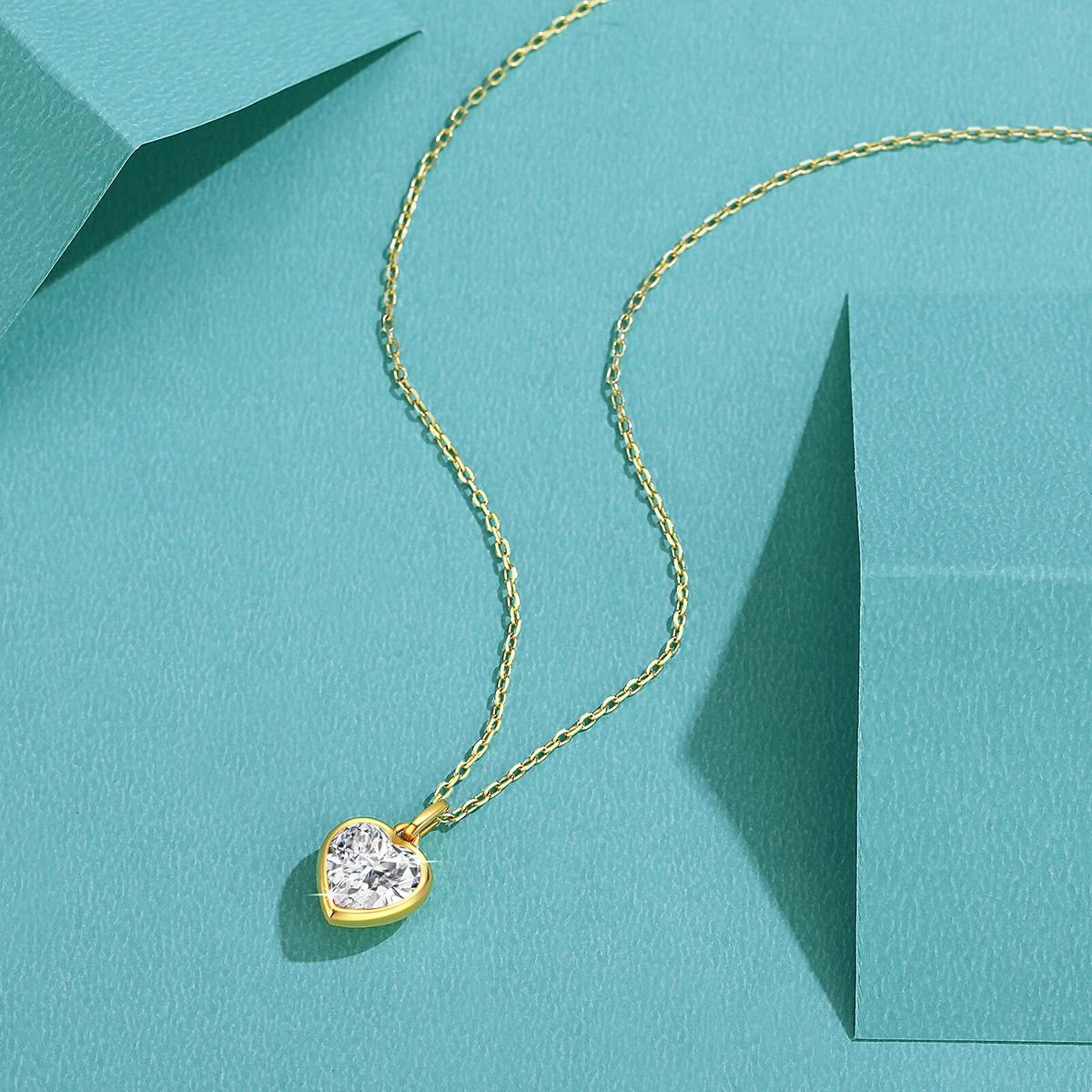One Heart Solitaire Pendant — view 3, SKU MB139