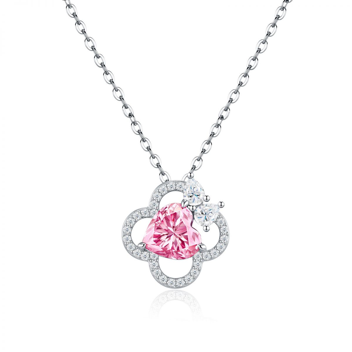 Pink Heart Enamel Pendant — main, SKU MB156
