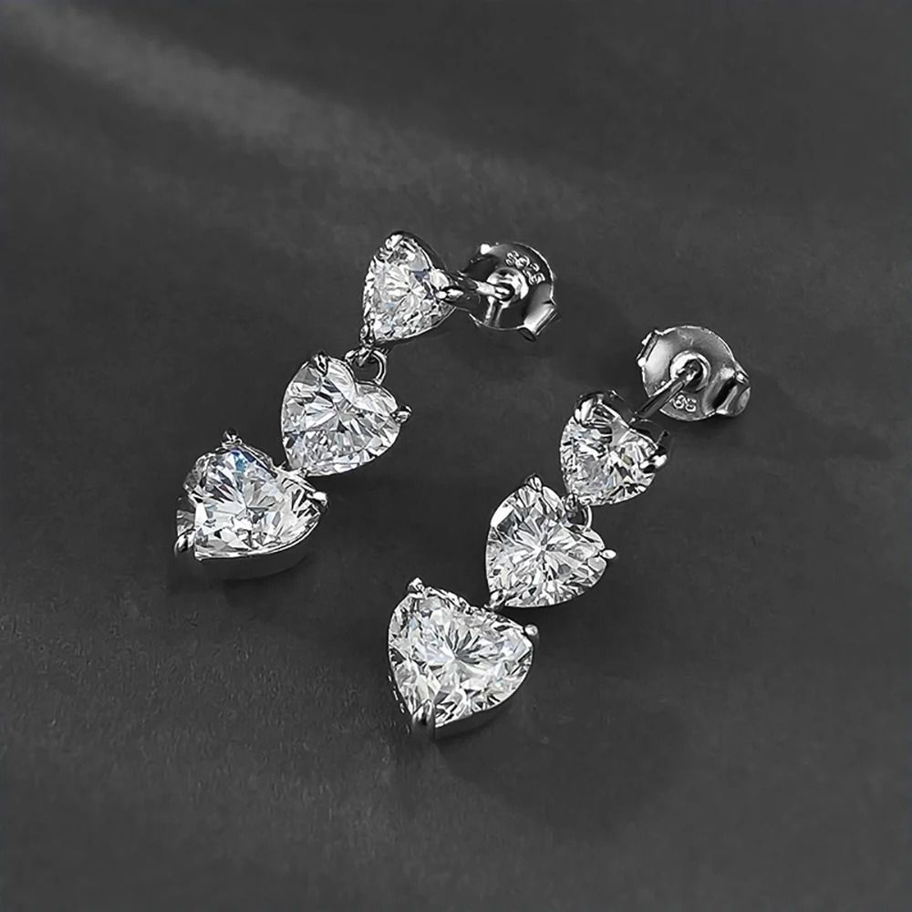 Three Heart Drop Earrings — view 3, SKU MC125