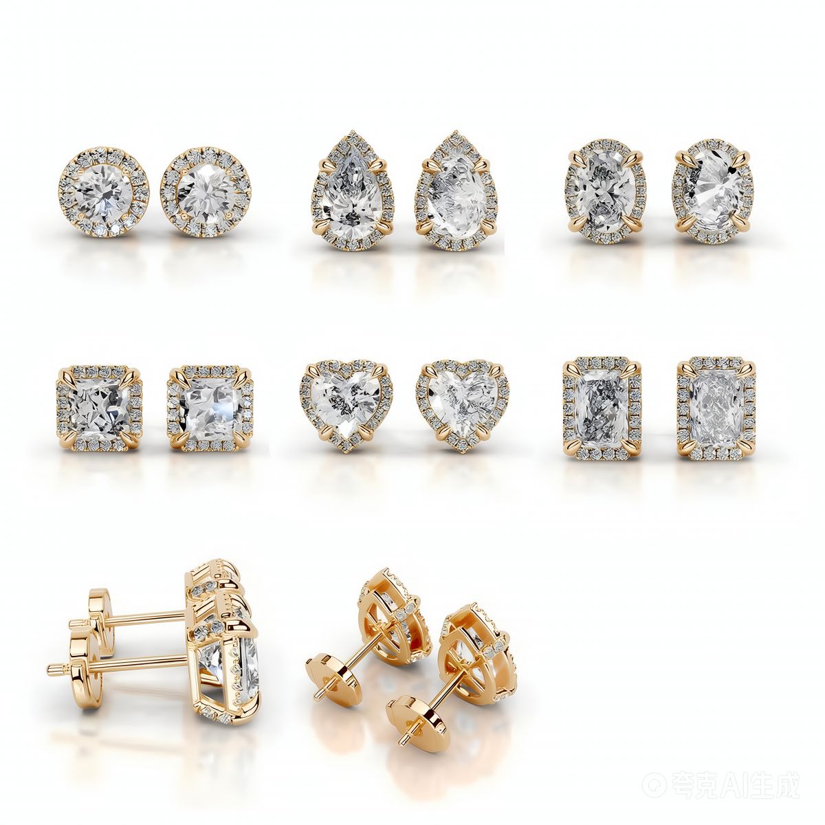 2ct Round Moissanite Stud Earrings — main, SKU MC144