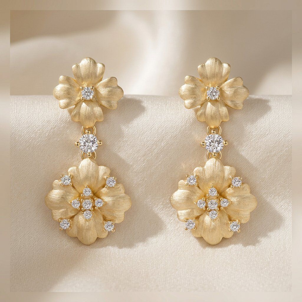 Daisy Flower Stud Earrings — view 3, SKU MC154