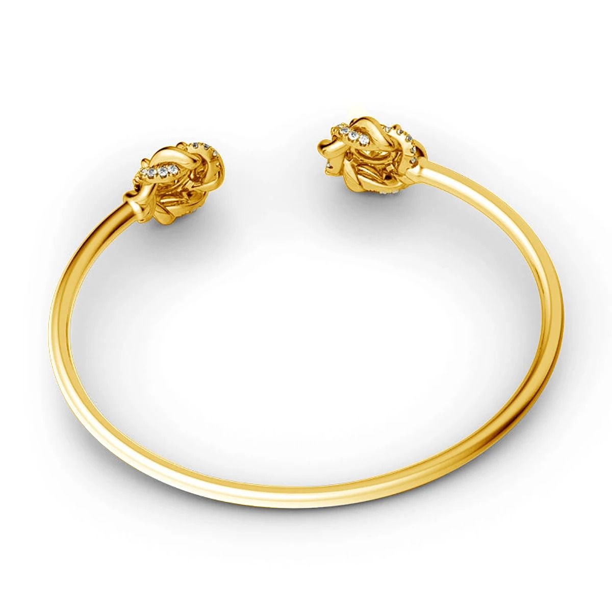 Double Flower Adjustable Bangle — view 3, SKU MD026
