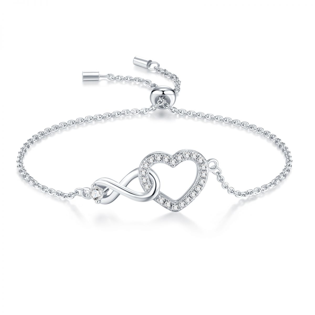 Heart CZ Tennis Bracelet — main, SKU MD031