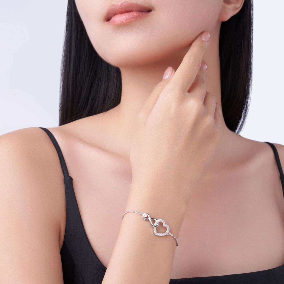 Heart CZ Tennis Bracelet — view 3, SKU MD031