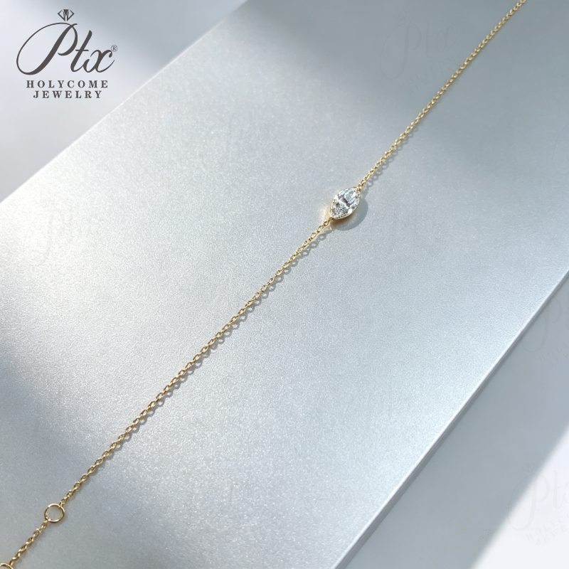0.3ct Marquise Moissanite Pendant, IGI Certified — view 2, SKU MOI001