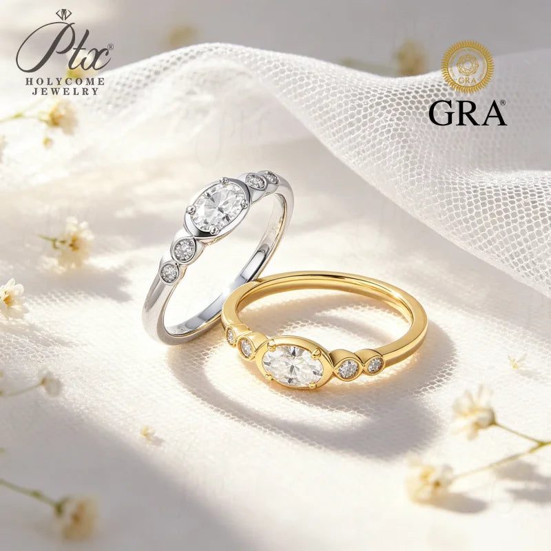 0.5ct Round Moissanite Ring, GRA Certified — view 3, SKU MOI002