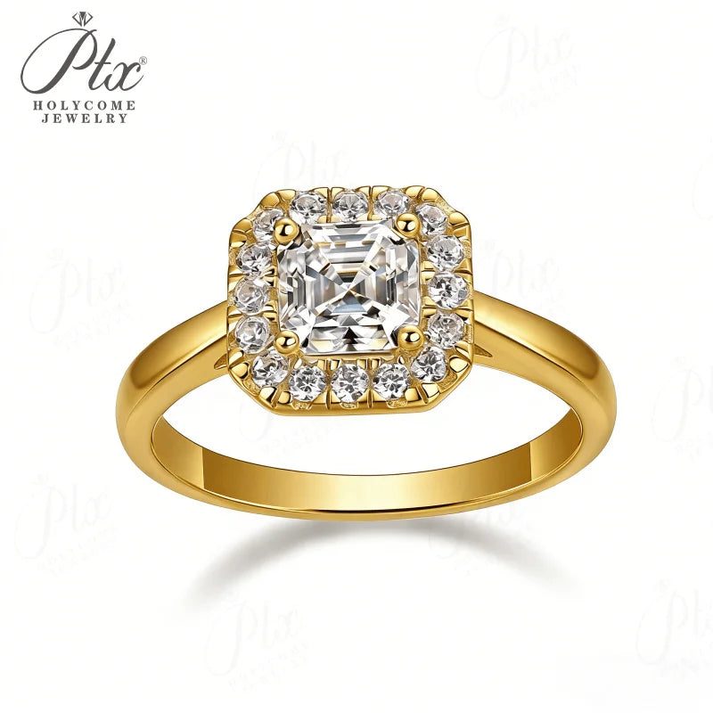 0.9ct Asscher Moissanite Ring — main, SKU MOI003