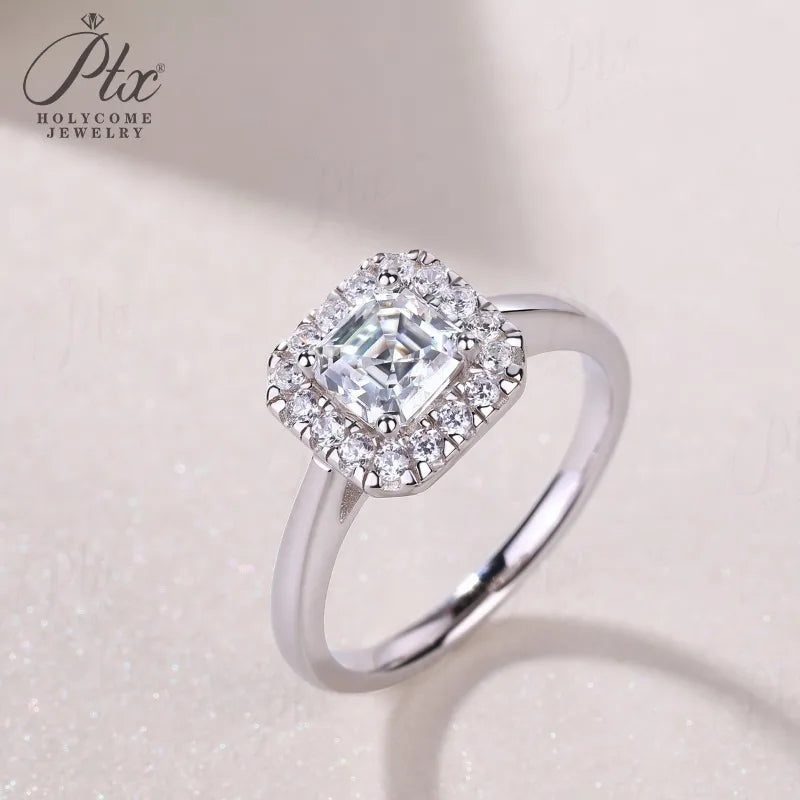 0.9ct Asscher Moissanite Ring — view 6, SKU MOI003