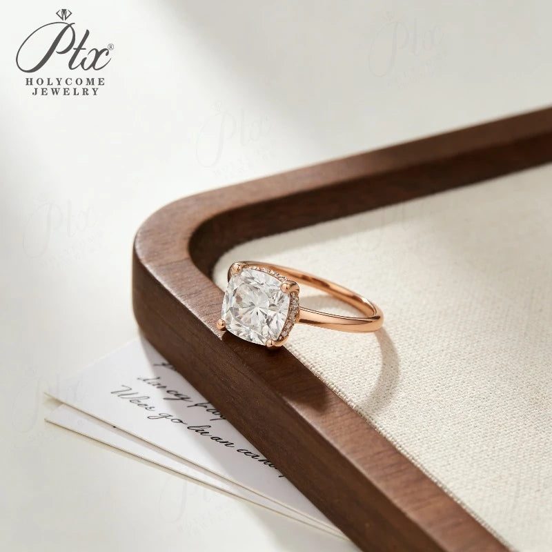 Cushion Moissanite Ring — view 5, SKU MOI004