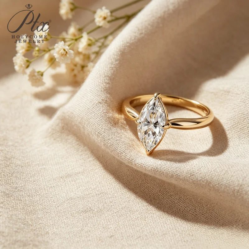 1–3ct Marquise Moissanite Ring, GRA Certified — view 2, SKU MOI008