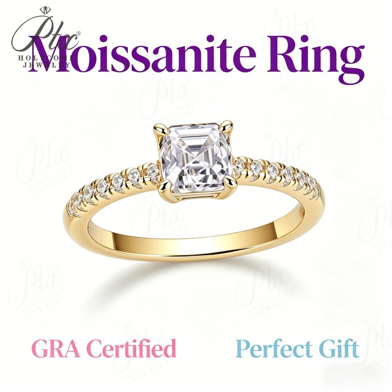 1ct Asscher Moissanite Ring, GRA Certified — main, SKU MOI010