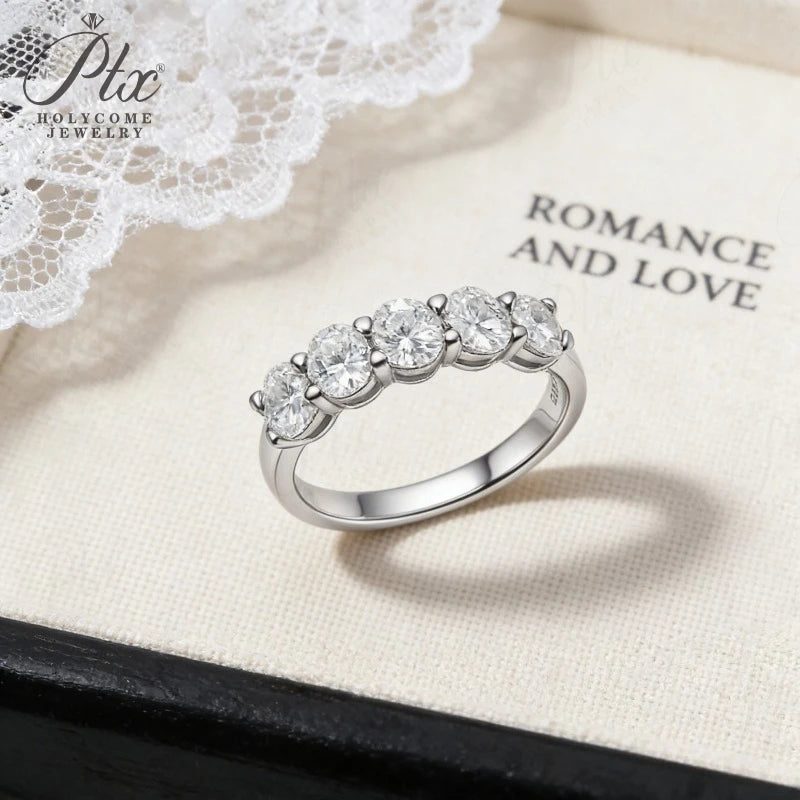 2.5ct Round Moissanite Ring — view 4, SKU MOI012
