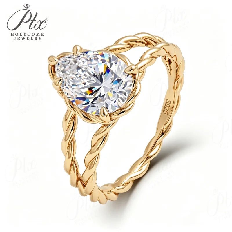 2ct Pear Moissanite Ring, GRA Certified — view 6, SKU MOI014