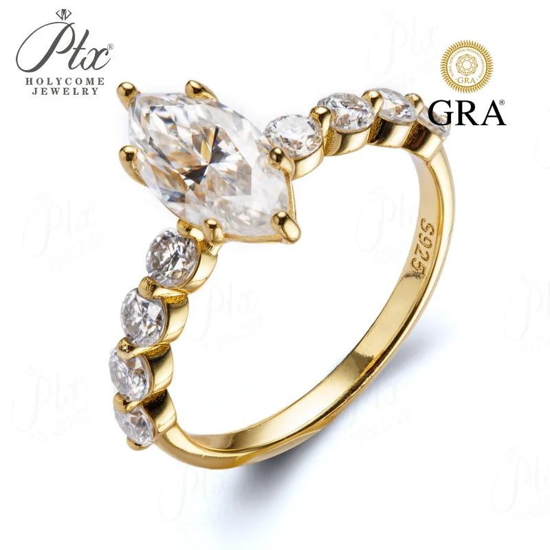 2ct Marquise Moissanite Ring, GRA Certified — main, SKU MOI015
