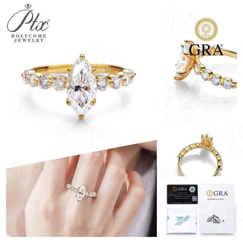 2ct Marquise Moissanite Ring, GRA Certified — view 2, SKU MOI015