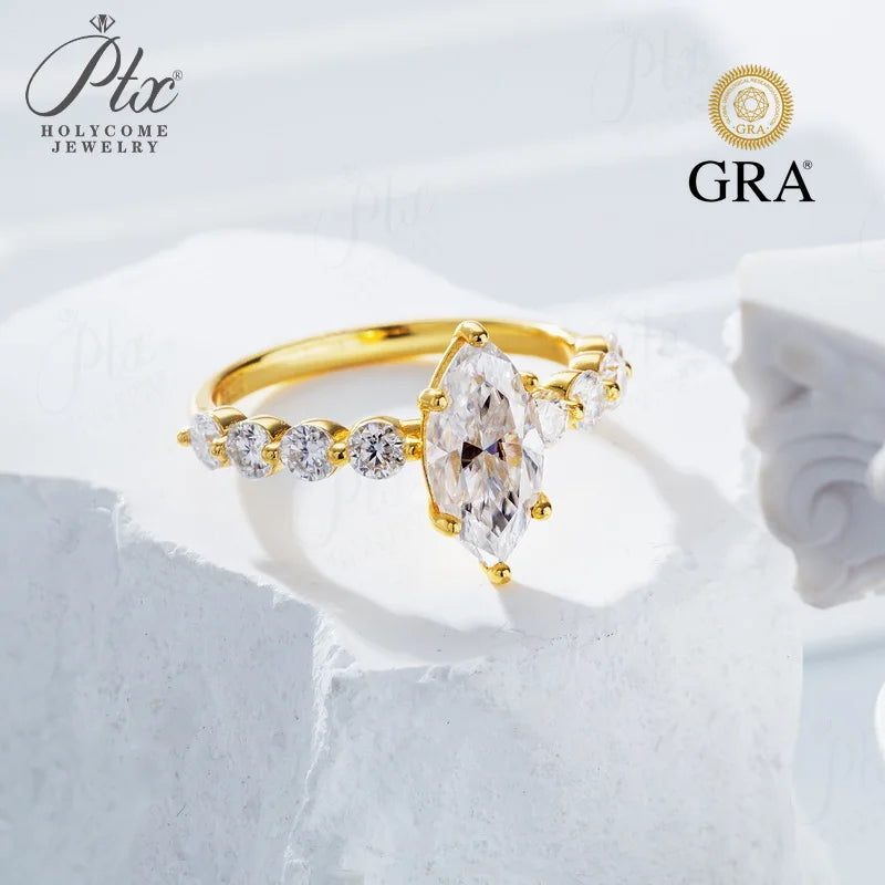 2ct Marquise Moissanite Ring, GRA Certified — view 6, SKU MOI015