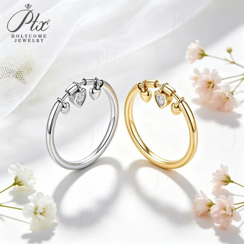 Heart Moissanite Ring — view 5, SKU MOI018