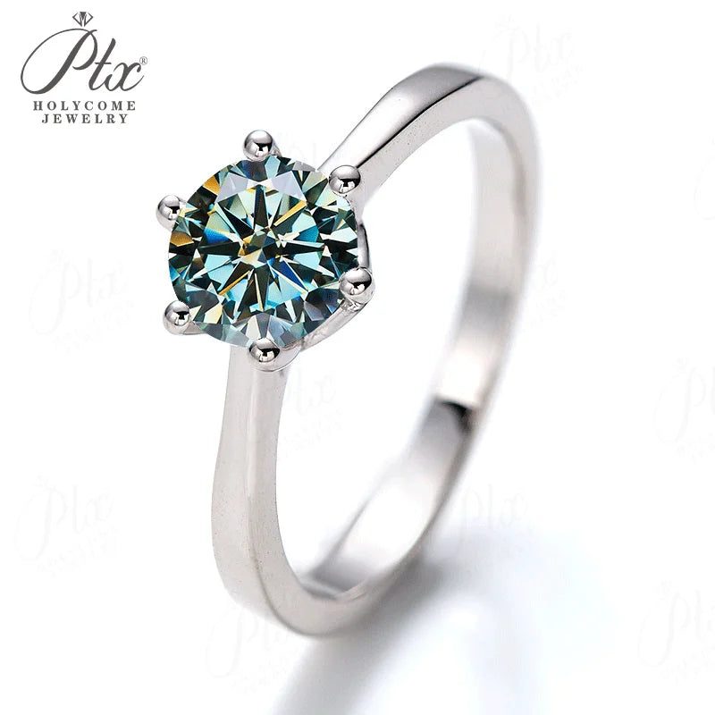 1ct Round Moissanite Ring — view 4, SKU MOI027