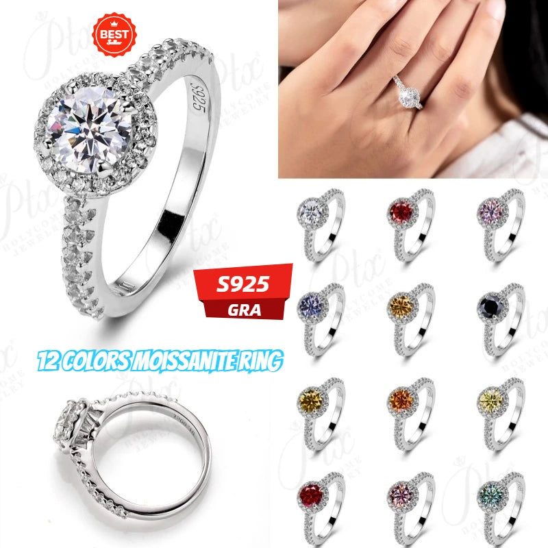 1ct Round Moissanite Ring — Design 46 — main, SKU MOI028