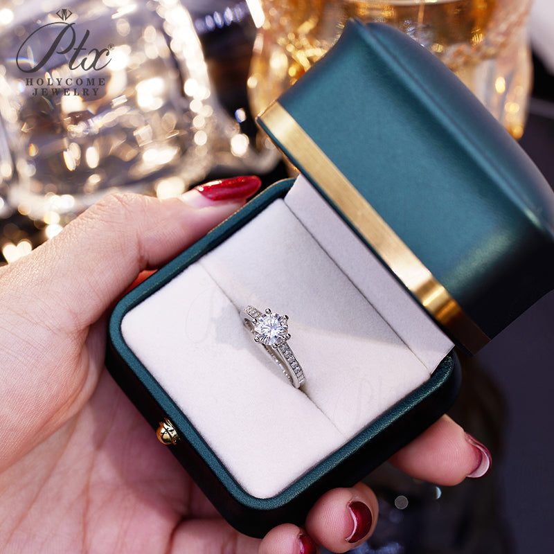 1ct Round Moissanite Ring — Design 54 — view 4, SKU MOI036