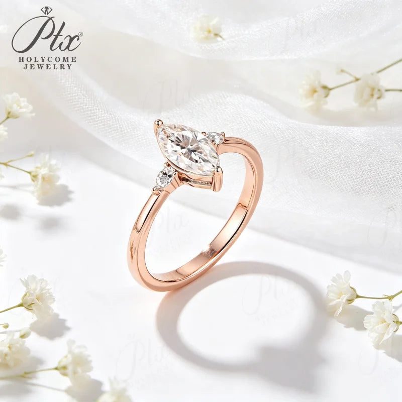 1ct Marquise Moissanite Ring, GRA Certified — view 4, SKU MOI037