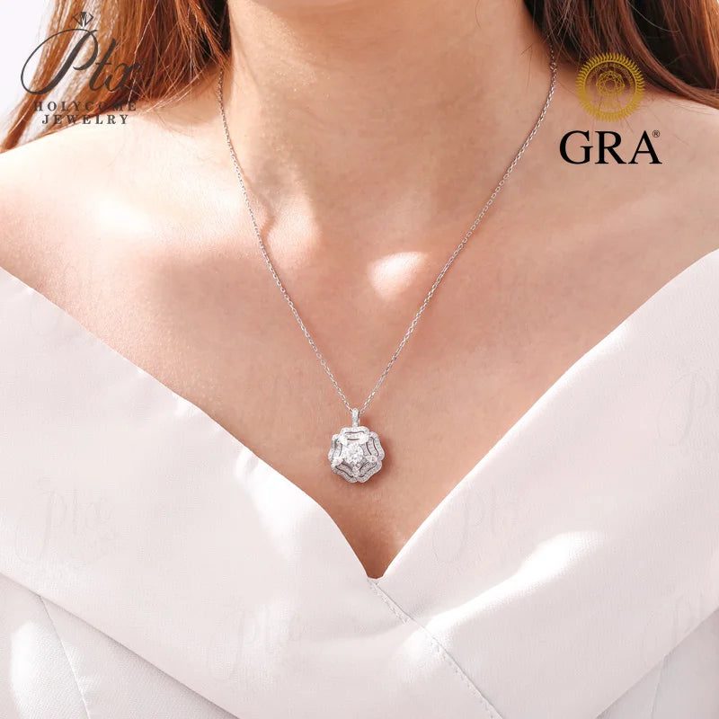 Round Moissanite Ring, GRA Certified — Design 62 — view 4, SKU MOI044