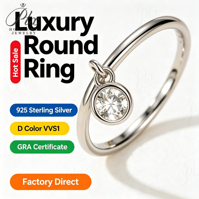 Round Moissanite Ring, GRA Certified — Design 63 — main, SKU MOI045
