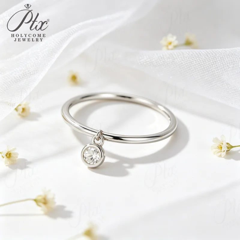 Round Moissanite Ring, GRA Certified — Design 63 — view 6, SKU MOI045