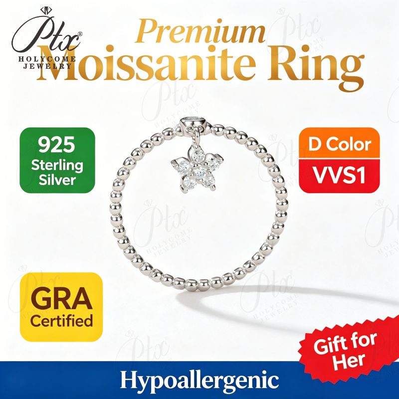 Moissanite Ring, GRA Certified — Design 64 — view 2, SKU MOI046
