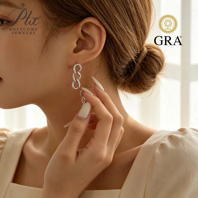 1.2mm Round Moissanite Earrings, GRA Certified — view 3, SKU MOI055