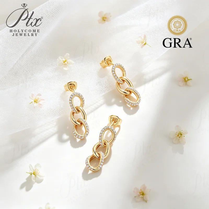 1.2mm Round Moissanite Earrings, GRA Certified — view 5, SKU MOI055