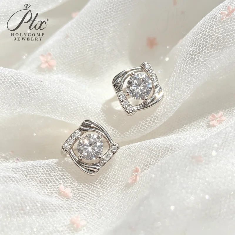 Round Moissanite Earrings — main, SKU MOI057